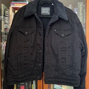 Levi's Black Sherpa Lined Denim Jacket
